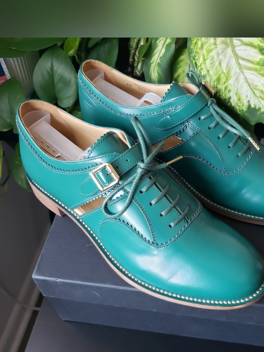 The Office of Angela Scott Bottle Green Oxfords
